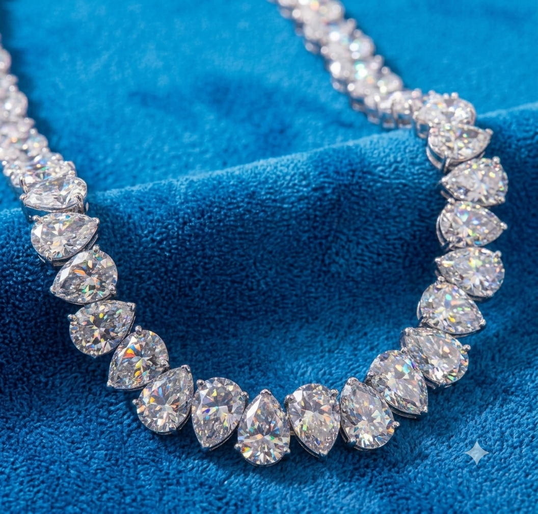 Pear Shape Tennis Link necklace