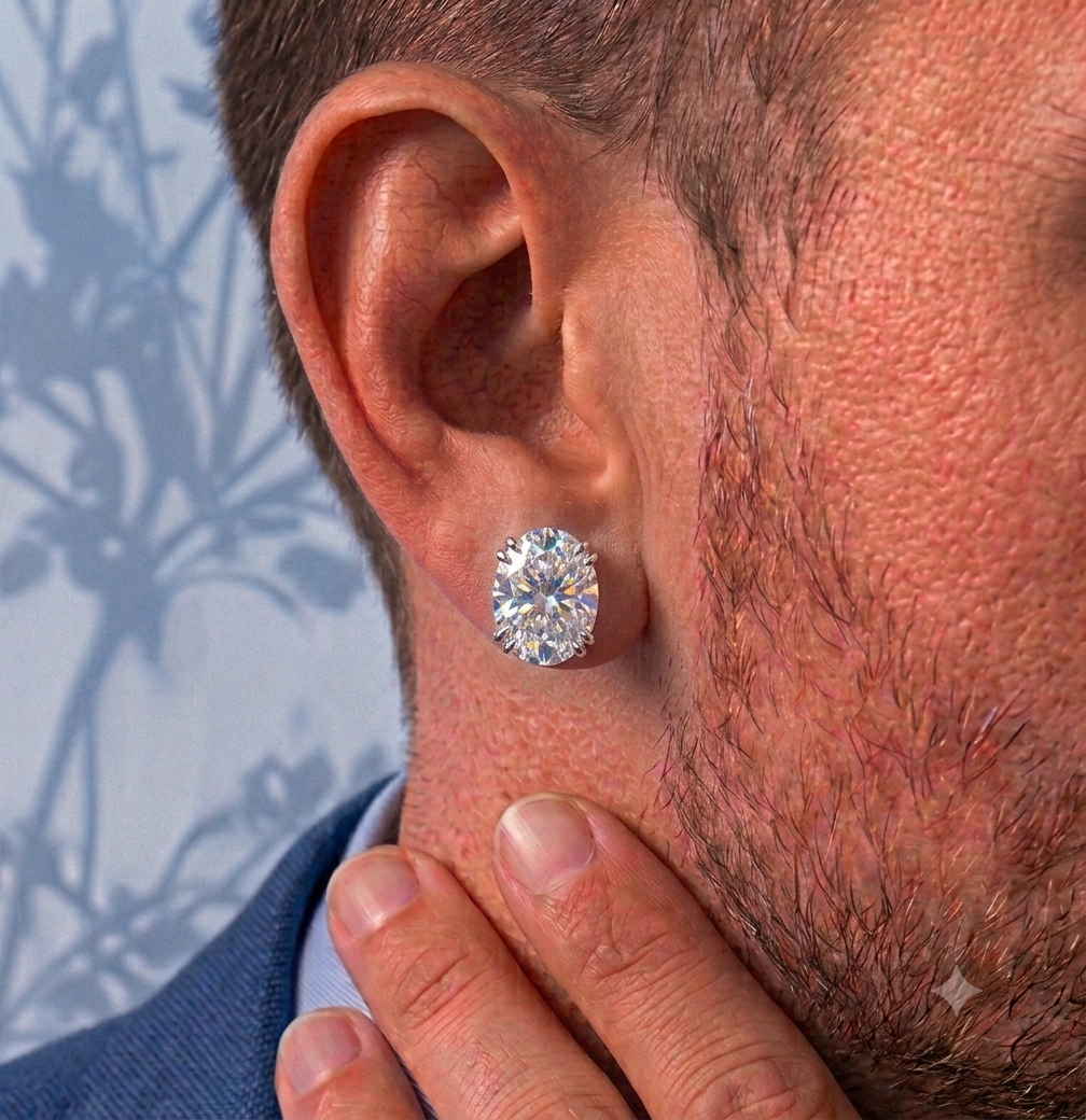 Four-Prong Oval Cut Stud Earrings